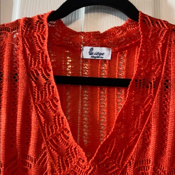 Woman knit blouse size M orange - Picture 2 of 10